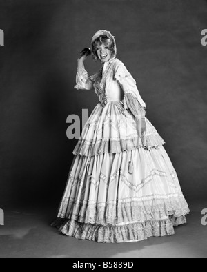 Fashion Old Beverley Pilkington in Crinoline dress January 1975 75 00423 Stock Photo