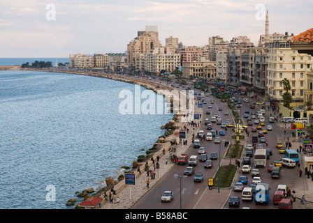 Waterfront and Sharia 26th July, Alexandria, Egypt, North Africa, Africa Stock Photo