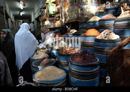 Spice shop in the great bazaar of Khan al-Khalili, Cairo, Egypt, North Africa, Africa Stock Photo
