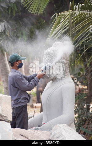 Stone masons, Cambodia, Indochina, Southeast Asia Stock Photo