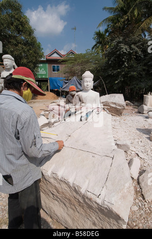 Stone masons, Cambodia, Indochina, Southeast Asia Stock Photo