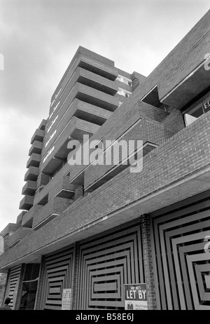 Architecture. Ugly Buildings. This hidious example of the new style of building that is blotting London's skyline can be seen in Queensway, Baywater. Consort House is not one of Her Majesty's new prisons, but in fact a block of luxury apartments. July 1970 70-6851-001 Stock Photo