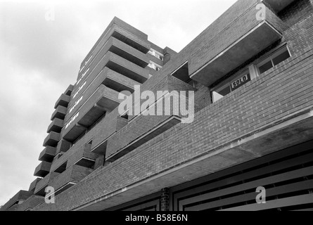 Architecture. Ugly Buildings. This hidious example of the new style of building that is blotting London's skyline can be seen in Queensway, Baywater. Consort House is not one of Her Majesty's new prisons, but in fact a block of luxury apartments. July 1970 70-6851-002 Stock Photo