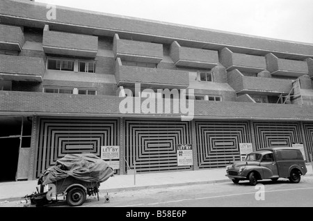 Architecture. Ugly Buildings. This hidious example of the new style of building that is blotting London's skyline can be seen in Queensway, Baywater. Consort House is not one of Her Majesty's new prisons, but in fact a block of luxury apartments. July 1970 70-6851-003 Stock Photo