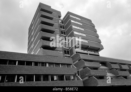 Architecture. Ugly Buildings. This hidious example of the new style of building that is blotting London's skyline can be seen in Queensway, Baywater. Consort House is not one of Her Majesty's new prisons, but in fact a block of luxury apartments. July 1970 70-6851-006 Stock Photo