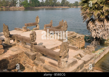 Srah Srang, a man-made lake, Angkor Thom, Angkor, UNESCO World Heritage Site, Siem Reap, Cambodia, Indochina, Southeast Asia Stock Photo