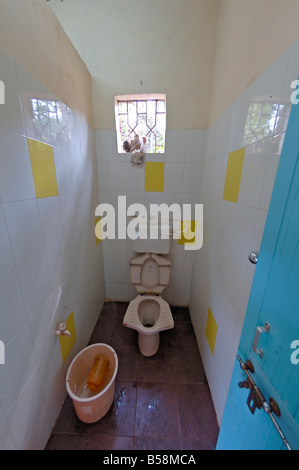 Toilet belonging to Restaurant in Old Goa. Old Goa, Goa, India. Stock Photo