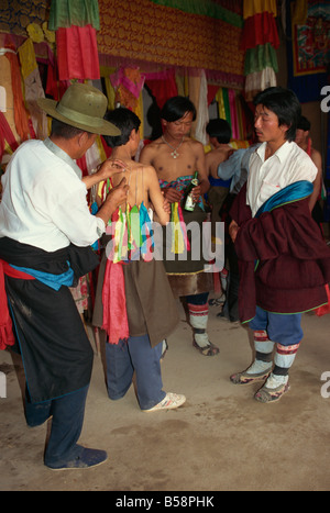 Tibetan Harvest Festival Qinghai China Asia Stock Photo