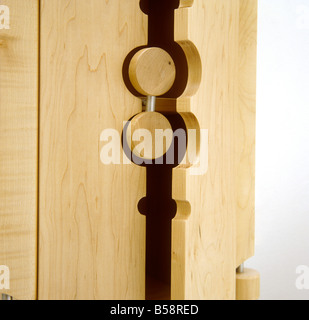 Innovative furniture design Maple wall cabinet  by Jane Ralphs detail of fastening Stock Photo