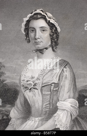 Mary Philipse, 1730 - 1825. First love of George Washington.  From the book Gallery of Historical Portraits, published c.1880. Stock Photo