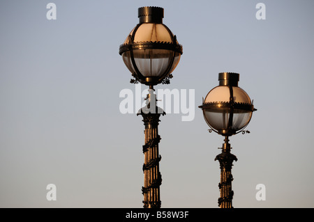 Two lamps outside The City of London School, London, UK Stock Photo