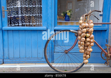 Johnnie's bike, Roscoff, North Finistere, Brittany, France, Europe Stock Photo