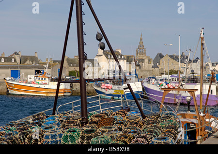 Roscoff Harbour, North Finistere, Brittany, France, Europe Stock Photo