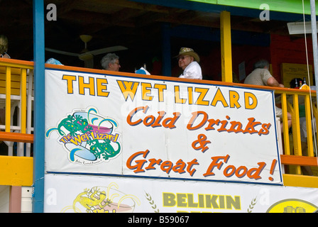 Belize City Wet Lizard Bar and restaurant between terminals 3 & 4Belize Tourism Village Stock Photo