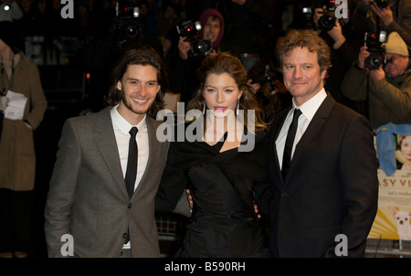 Colin Firth Ben Barnes Jessica Biel attending thefilm premeier for EASY VIRTUE Stock Photo
