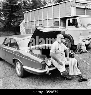 Polo: Jimmy Edwards captained the 'Whocko' polo team that was beaten by 'The Troubleshooters' at Ham Polo Club. Jimmy Edwards. July 1970 70-6886-005; Stock Photo