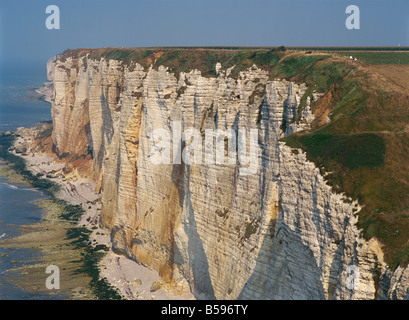 Cliffs of the Alabaster Coast near Etretat in Seine Maritime Haute Normandie France Europe Stock Photo