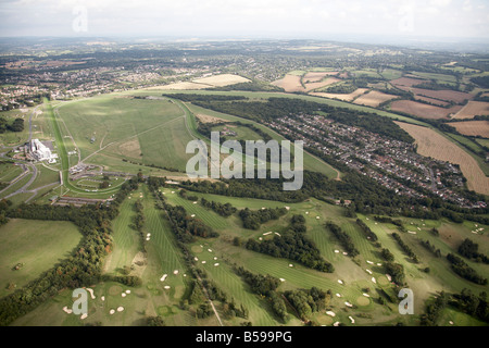 Aerial view south east of Epsom Downs Race Course Langley Vale Road R A C Country Club Golf Course Greater London KT18 England