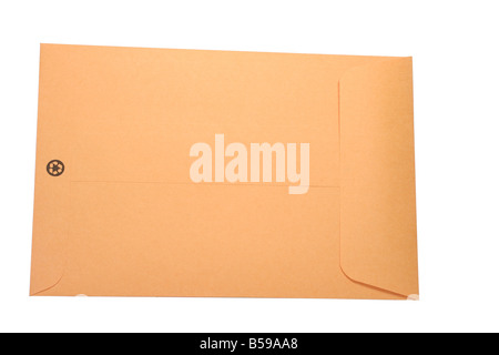 Plain brown gum seal envelope of recyclable material Stock Photo