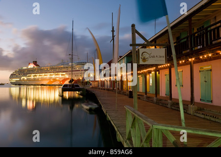 Heritage Quay shopping district in St. John's, Antigua, Leeward Islands, West Indies, Caribbean, Central America Stock Photo