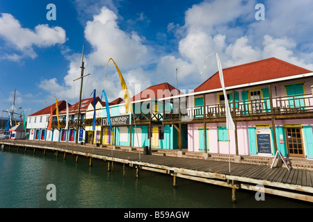 Heritage Quay shopping district in St. John's, Antigua, Leeward Islands, West Indies, Caribbean, Central America Stock Photo