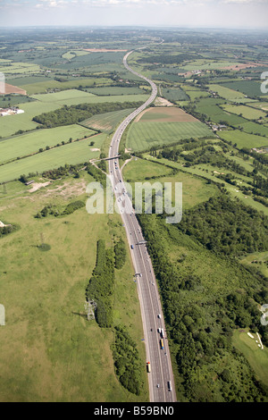 Aerial view south east of Abridge Golf Course Country Club M25 Motorway Epping Road country fields trees Essex RM4 England UK Stock Photo