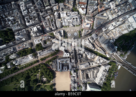 Aerial view north west of Trafalgar Square National Gallery Admiralty Arch The Mall Whitehall The Strand Cockspur Street London Stock Photo
