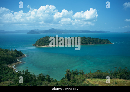 View to Planton Island South Molle Island Whitsundays Queensland Australia Pacific Stock Photo