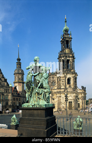 Hofkirche, Dresden, Saxony, Germany, Europe Stock Photo