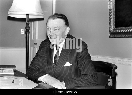 Politics: Francis Pym, the new Leader of the House of Commons, at his office in Whitehall today. January 1981 81-00078 Stock Photo