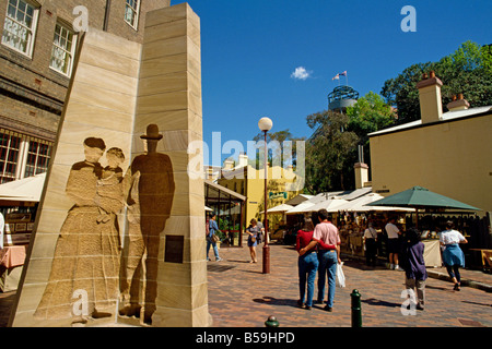 Silhouette sculpture in a square in The Rocks area Sydney New South Wales Australia Pacific Stock Photo