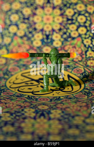 Infidel oil crusaders desecrate the Holy Land Stock Photo
