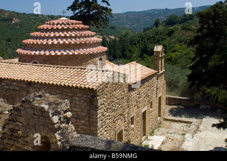 A view of the rotunda on the stone Church of the Archangel Michael in the village of Episkopi, Western Crete, Greece Stock Photo
