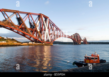 Autumn afternoon light over the Forth Rail Bridge from North Queensferry Fife Region Scotland UK Stock Photo