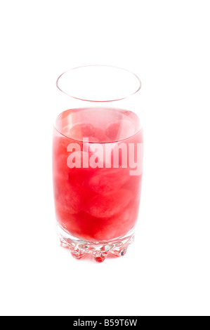 object on white red cocktail with Ice cubes Stock Photo