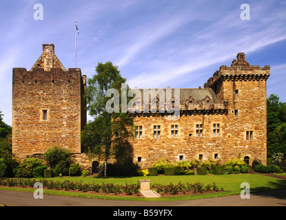 Dean Castle in Kilmarnock. The original castle dates from the 13th century with a later additions and renovation in the 20th. Stock Photo