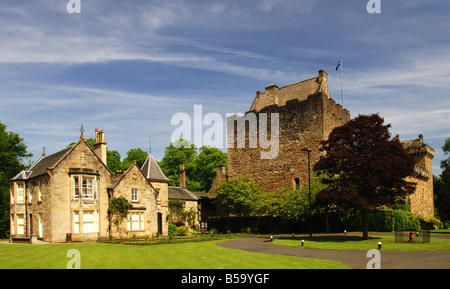 Dean Castle in Kilmarnock. The original castle dates from the 13th century with a later additions and renovation in the 20th. Stock Photo