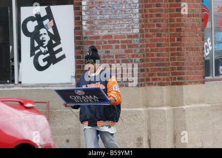 Young person volunteer for Barack Obama at campaign headquarters in Virginia Stock Photo