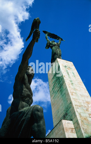 Liberty statue on Gellert Hill Budapest Hungary Europe Stock Photo