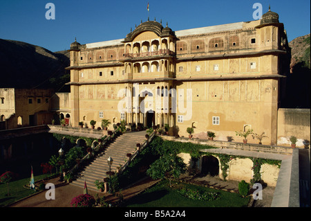 The Rajput Samode Palace now a hotel near Jaipur Rajasthan state India Asia Stock Photo