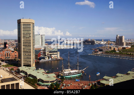 View of Baltimore Maryland's Inner Harbor Stock Photo