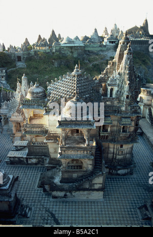 Shatrunjaya Hill (Abode of the Gods), over 863 temples the most sacred of Jain holy hills, Palitana, Gujarat state, India Stock Photo