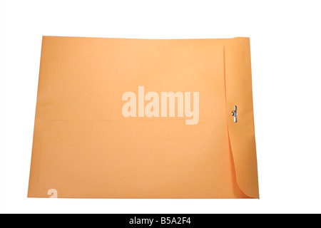 Plain brown envelope with clasp closure Stock Photo