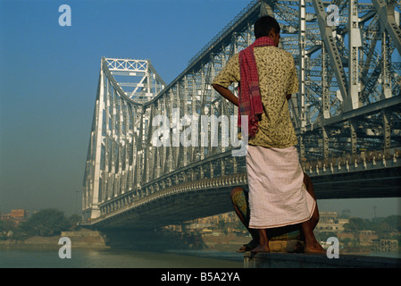 Howrah bridge, Kolkata, West Bengal state, India Stock Photo