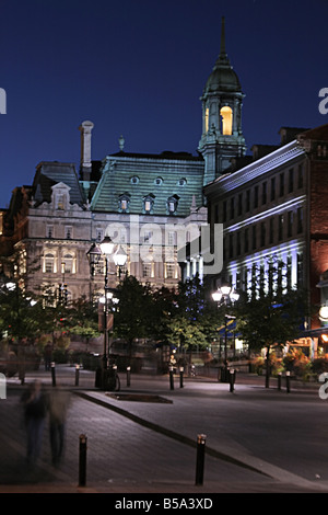 Hotel De Ville and place Jacques Cartier Montreal Quebec Canada Stock Photo