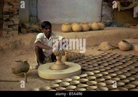 Village potter near Agra Uttar Pradesh state India Asia Stock Photo