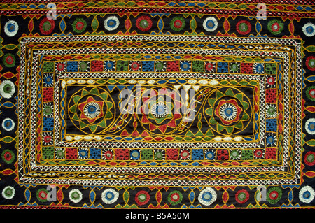 Close-up of Rajasthani embroidery, Rajasthan state, India Stock Photo