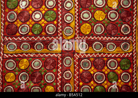 Close-up of Rajasthani embroidery, Rajasthan state, India Stock Photo