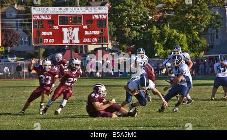 High School Football Morristown High vs Randolf High Stock Photo