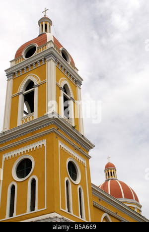 Tower and dome of the cathedral in the Spanish colonial city of Granada, Nicaragua Stock Photo